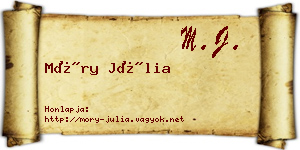 Móry Júlia névjegykártya